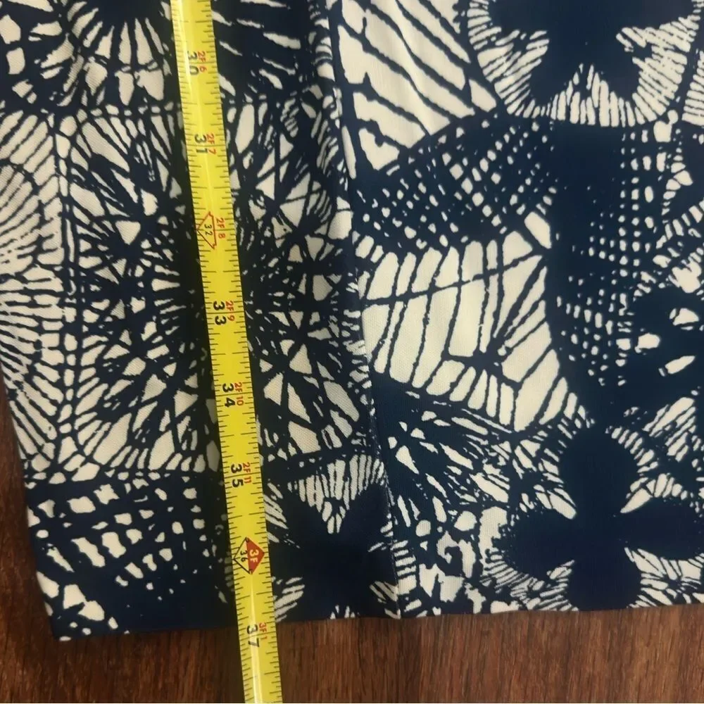 TORY BURCH Blue Baltic Sea Dream Catcher Dress MED Cap Sleeve V Neck Casua